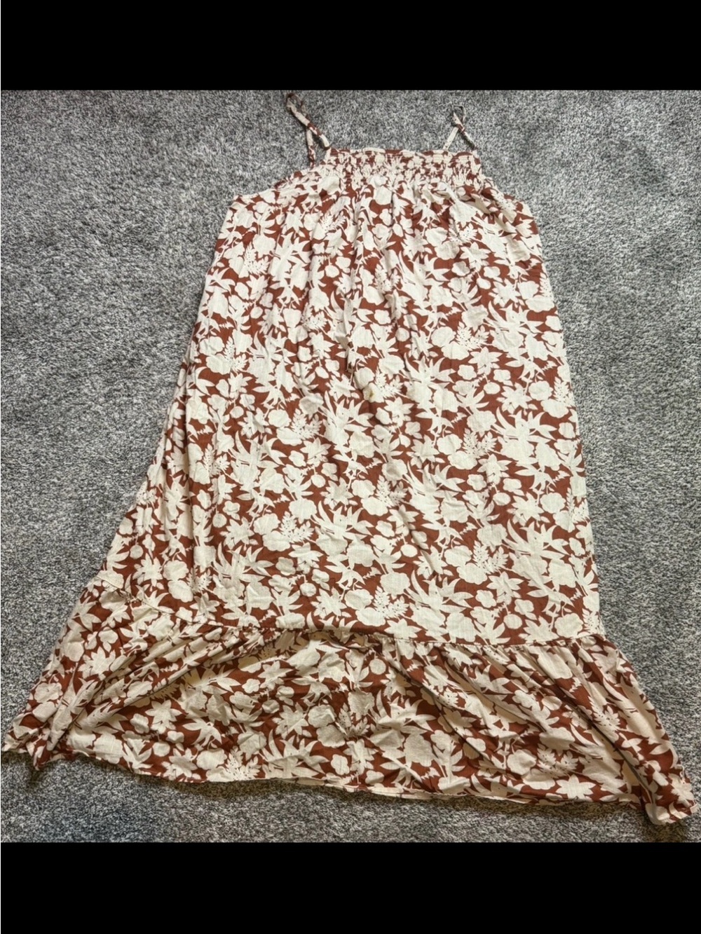 Universal Thread Cream and Brown Floral Maxi Dress Skirt